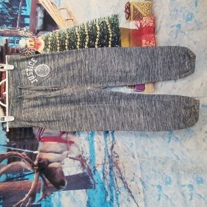 Justice Girls Size 8 Gray Sweatpants with sparkle white logo